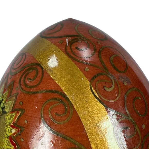 Vintage Wooden Russian Orthodox Egg with Child Religious Icon Hand Painted 3.5" - Picture 8 of 10